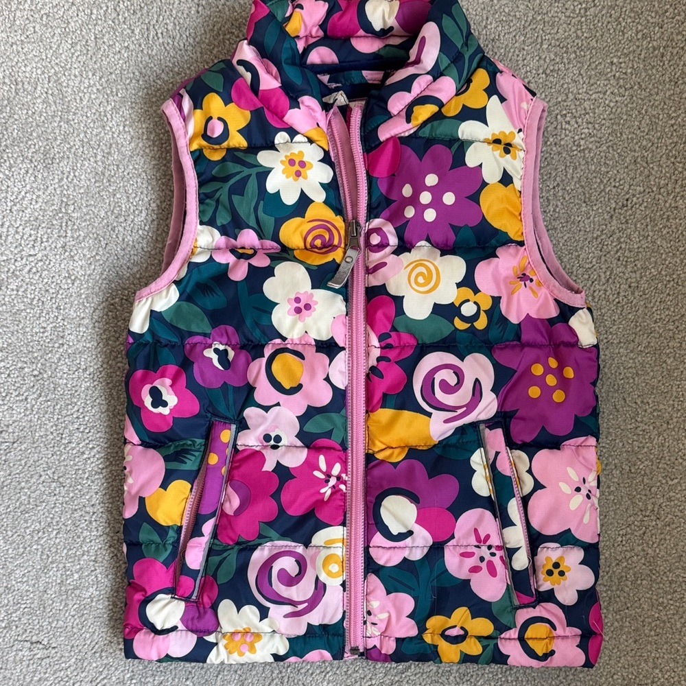 Hanna Andersson Blue and Pink Puffer Vest